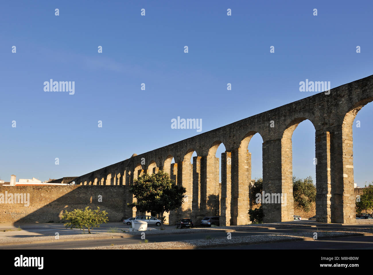 Acquedotto di Agua de Prata, un sito Patrimonio Mondiale dell'Unesco. Evora, Portogallo Foto Stock