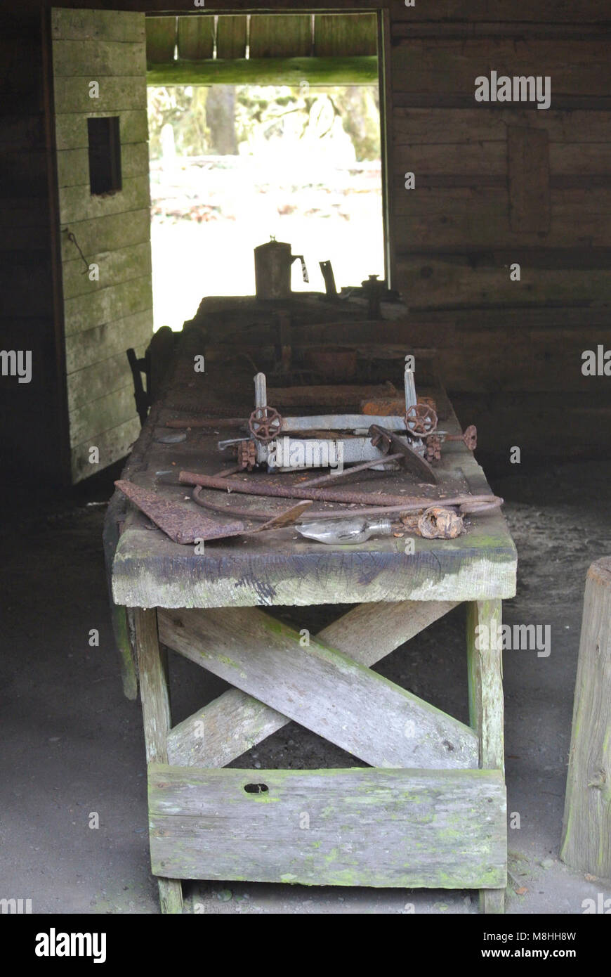 Tavolo da lavoro macchine kestner homestead quinault storico. Foto Stock