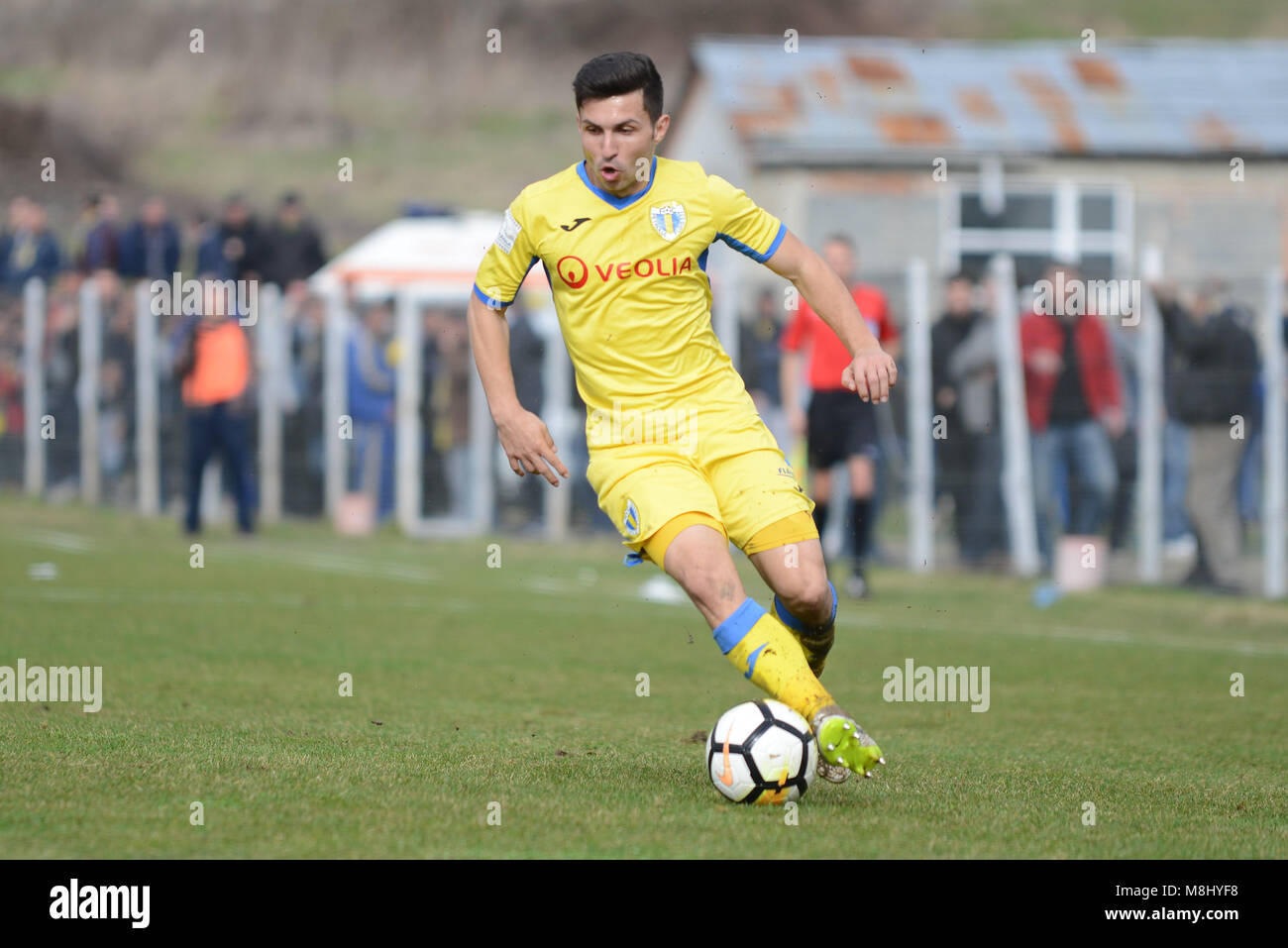 FC ANINOASA VS PETROLUL PLOIESTI , LIGA A 3A ROMANIA SEZONUL 2017-2018 , 17.03.2018 Foto Stock