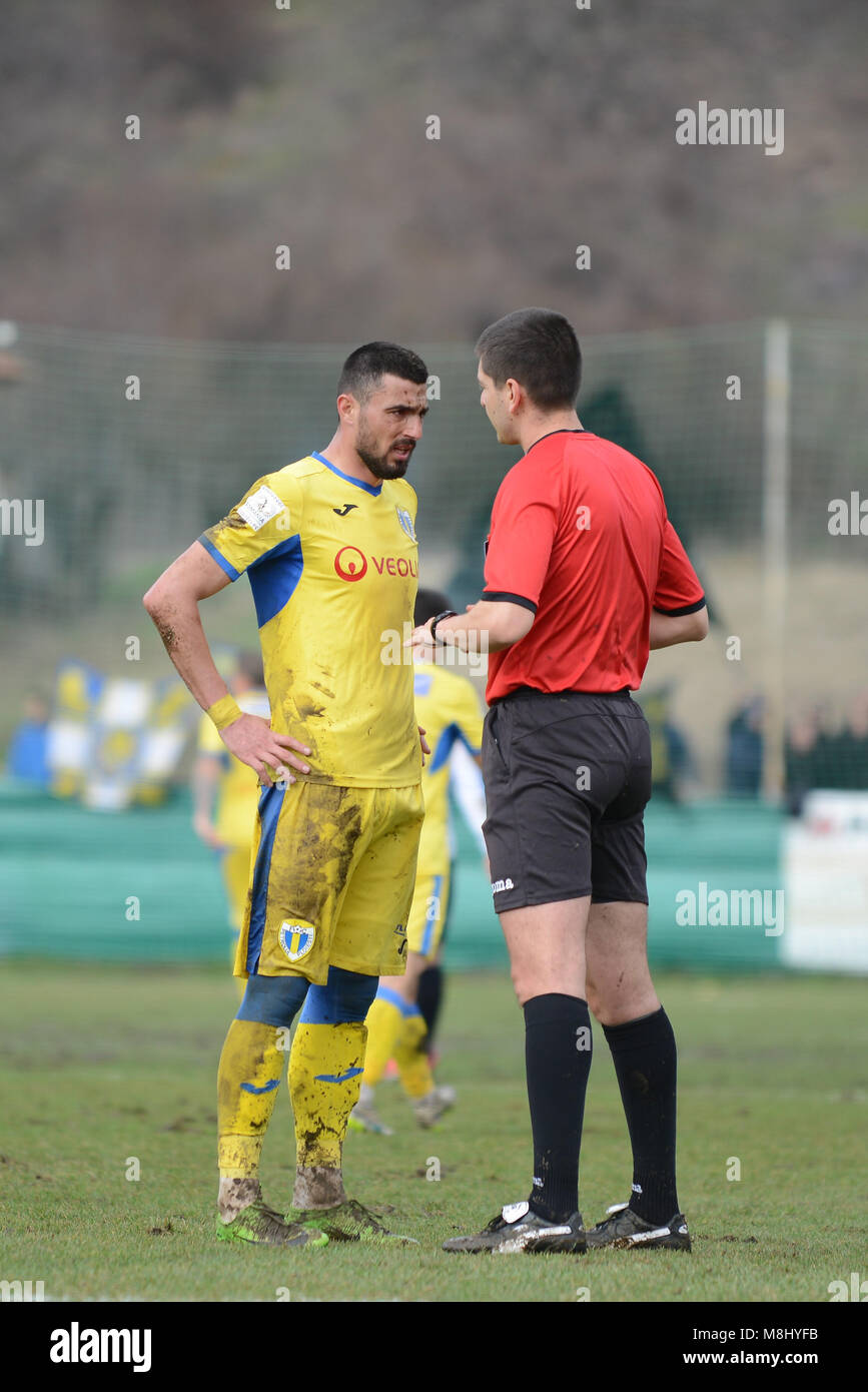 FC ANINOASA VS PETROLUL PLOIESTI , LIGA A 3A ROMANIA SEZONUL 2017-2018 , 17.03.2018 Foto Stock