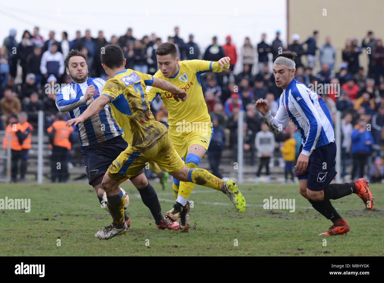 FC ANINOASA VS PETROLUL PLOIESTI , LIGA A 3A ROMANIA SEZONUL 2017-2018 , 17.03.2018 Foto Stock