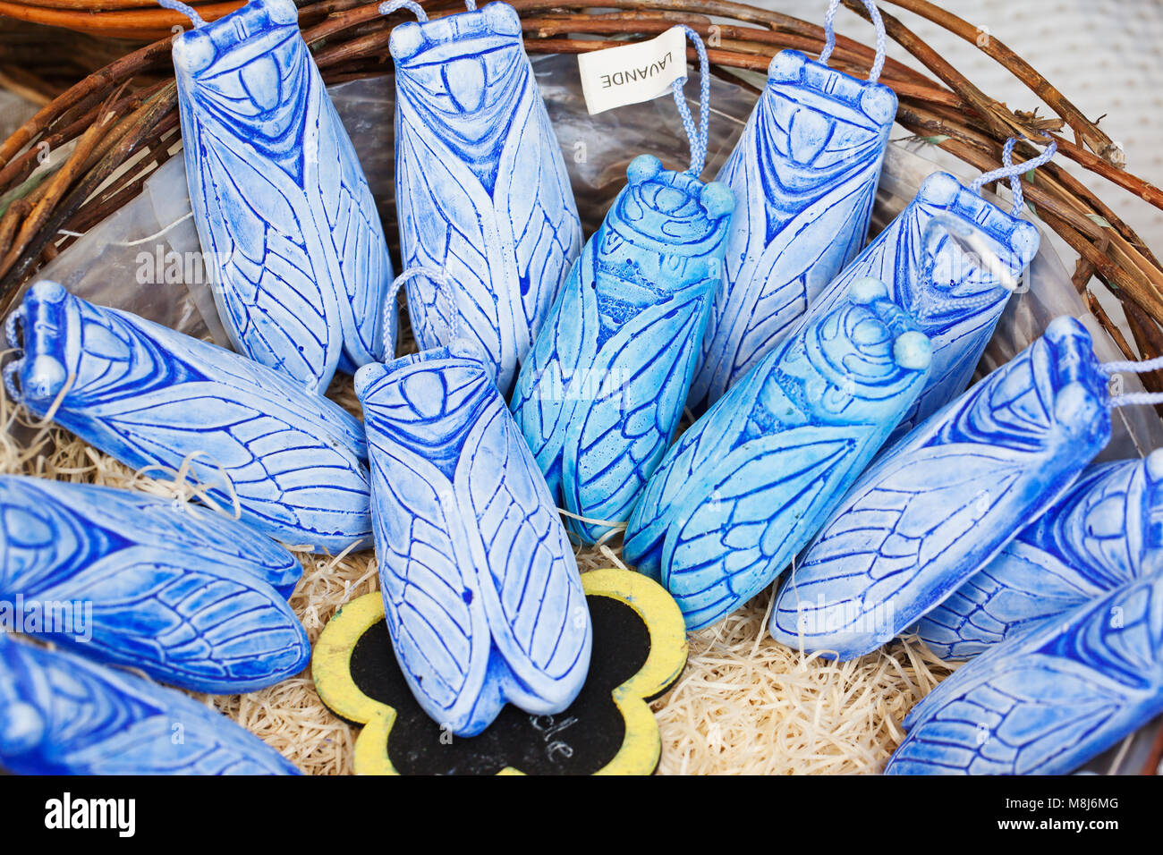 Lavanda sapone profumato al mercato agricolo Foto Stock