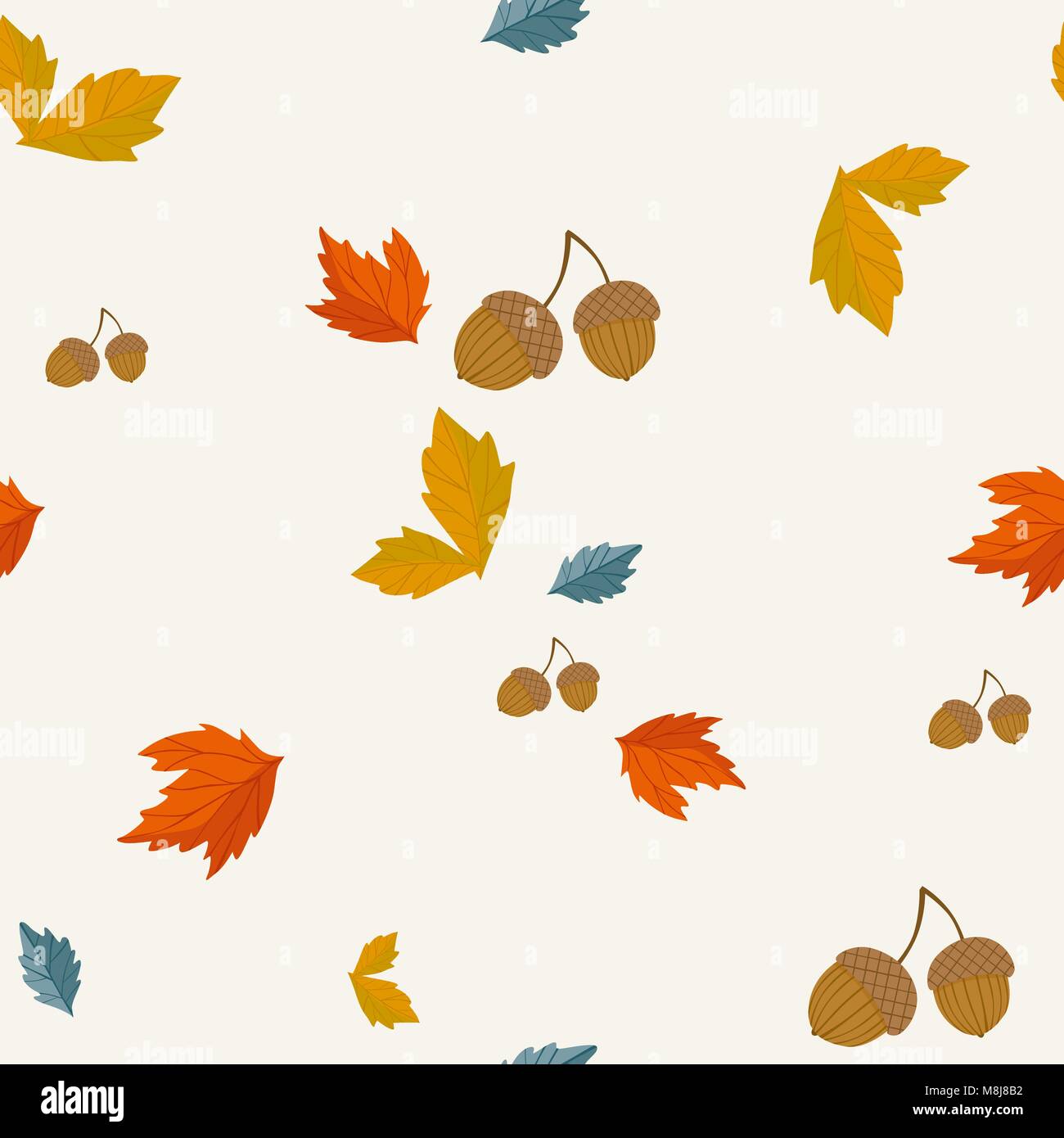 Vettore di autunno seamless pattern. Illustrazione Vettoriale