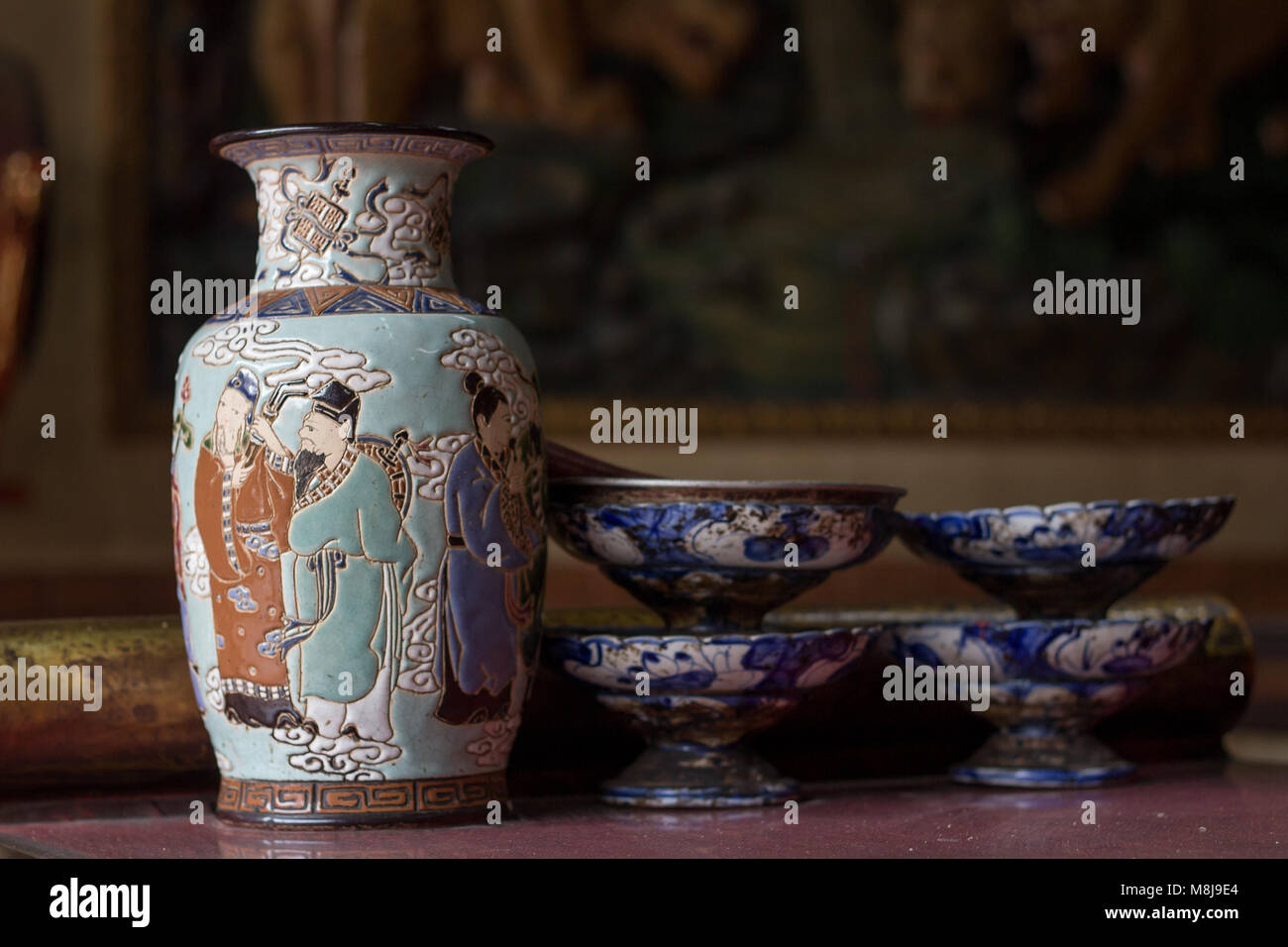 Cinese antica vaso di porcellana Foto Stock