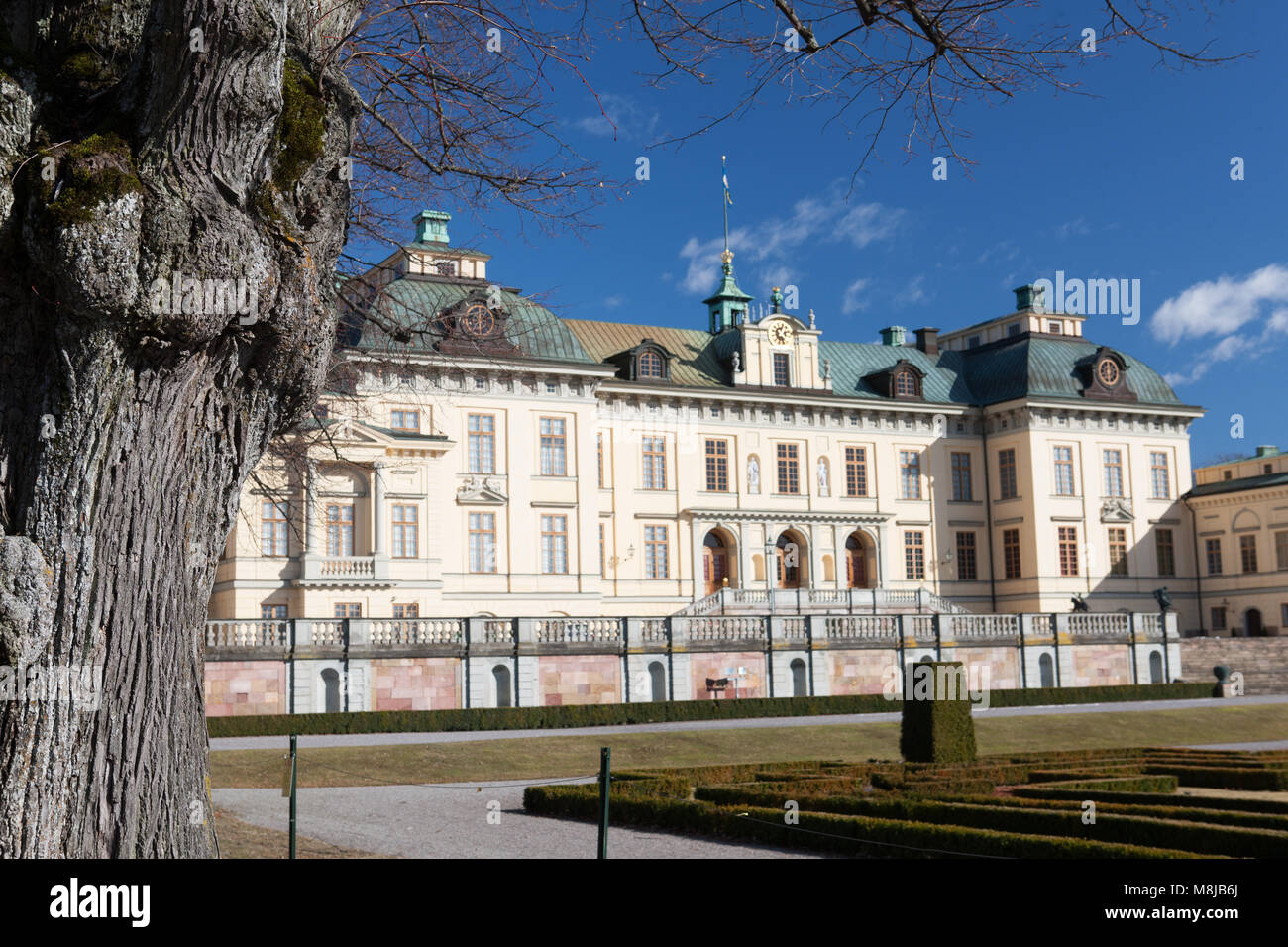 Il Castello di Drottningholm, Drottningholms Slott, Lovön (Stoccolma, Svezia) Foto Stock