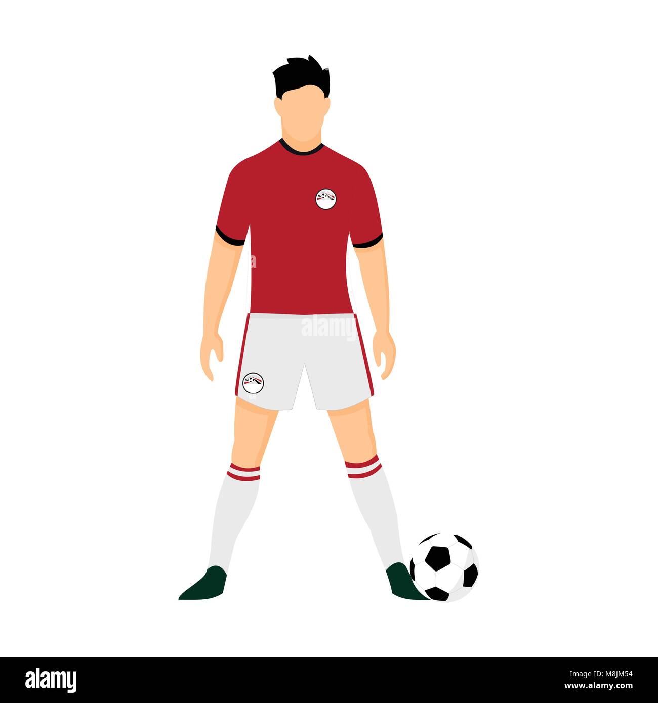 Egitto Football Jersey team nazionali di Coppa del Mondo di illustrazione vettoriale Graphic Design Illustrazione Vettoriale