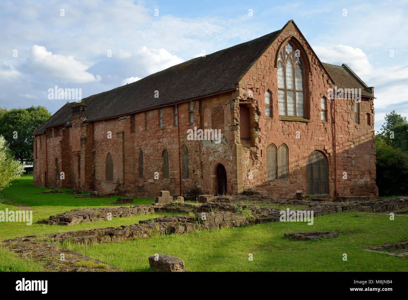 Whitefriars convento carmelitano, Coventry pietra arenaria rossa edificio costruito 1342 Foto Stock