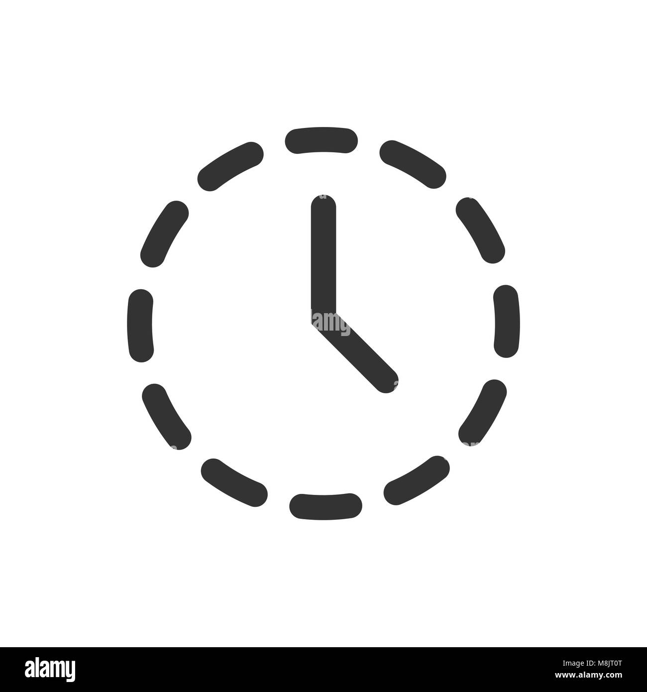 Orologio icona in stile appartamento. Illustrazione Vettoriale. Il concetto di Business timer clock pittogramma. Illustrazione Vettoriale