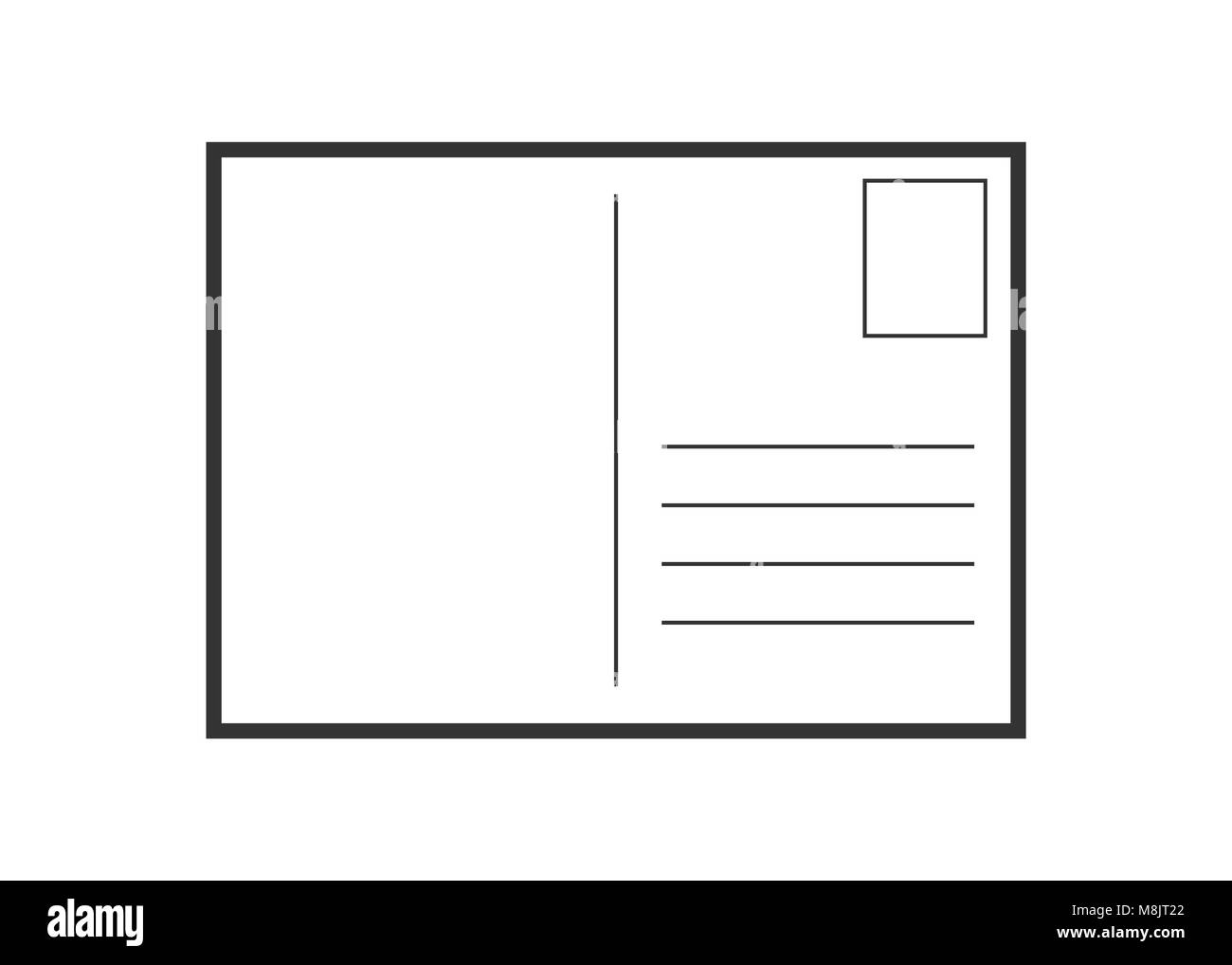 Cartolina icona a forma di busta. Illustrazione Vettoriale. Il concetto di Business cartolina postale pittogramma della ruota. Illustrazione Vettoriale