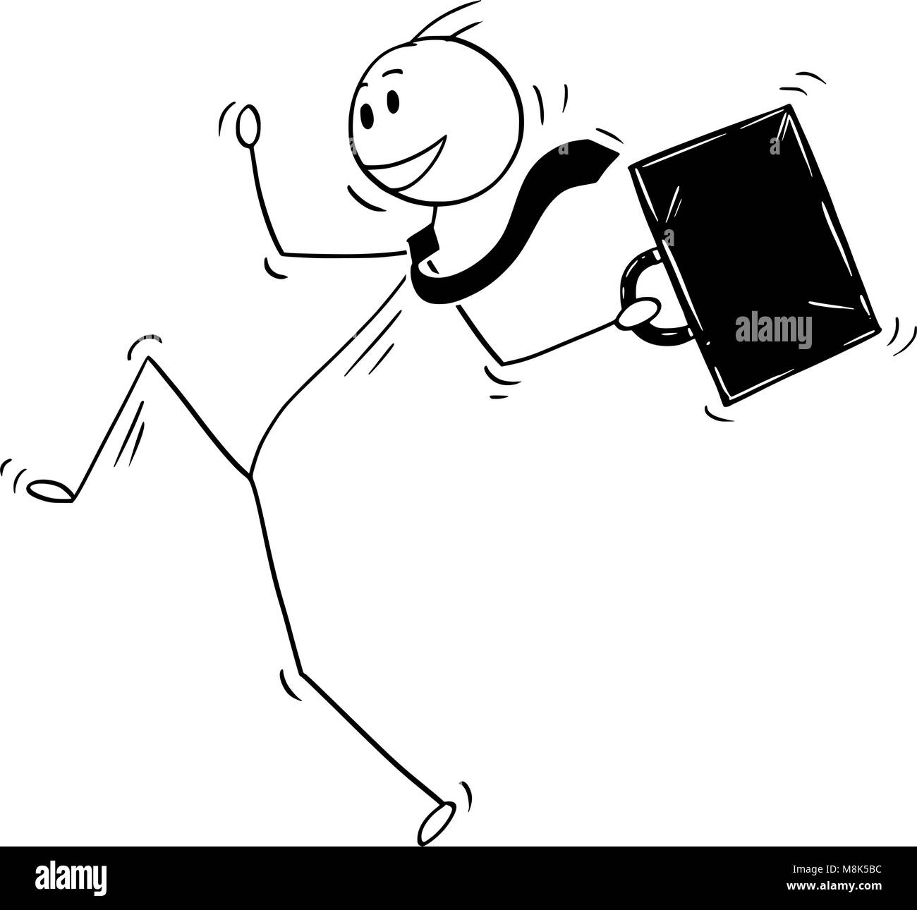 Cartoon di Felice ballando e saltando imprenditore Illustrazione Vettoriale