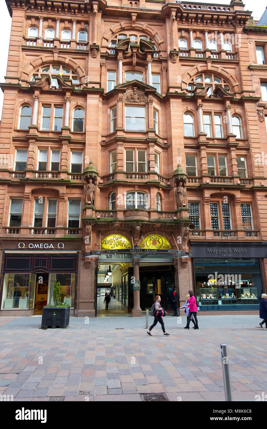 Argyll Arcade, Glasgow, Regno Unito Foto Stock