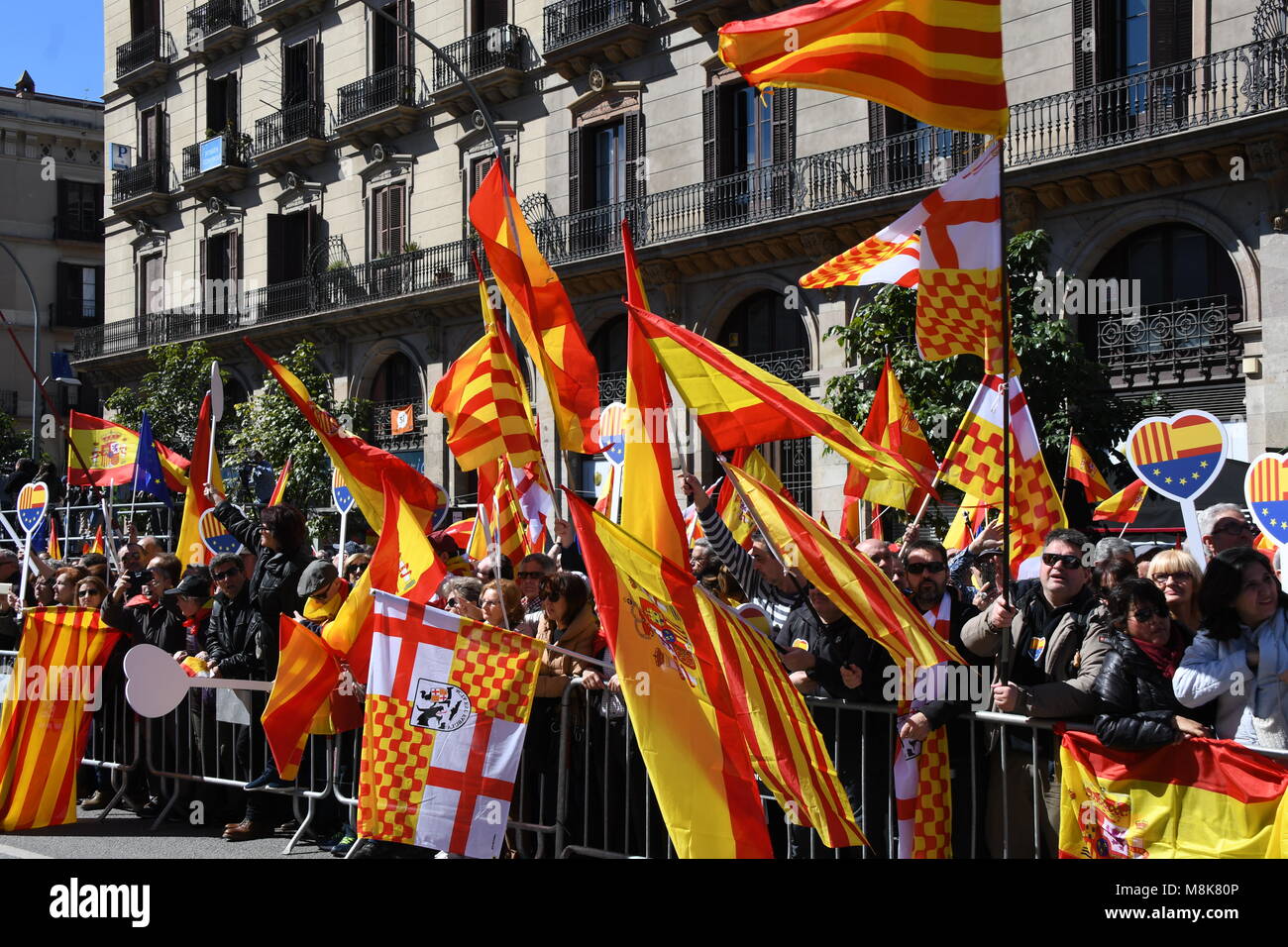 Barcellona Cataluña España manifestación Foto Stock