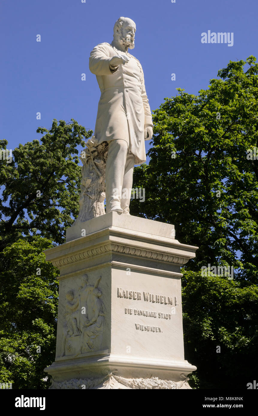 Il Kaiser Guglielmo I., Denkmal, Wiesbaden, Assia, Deutschland Foto Stock