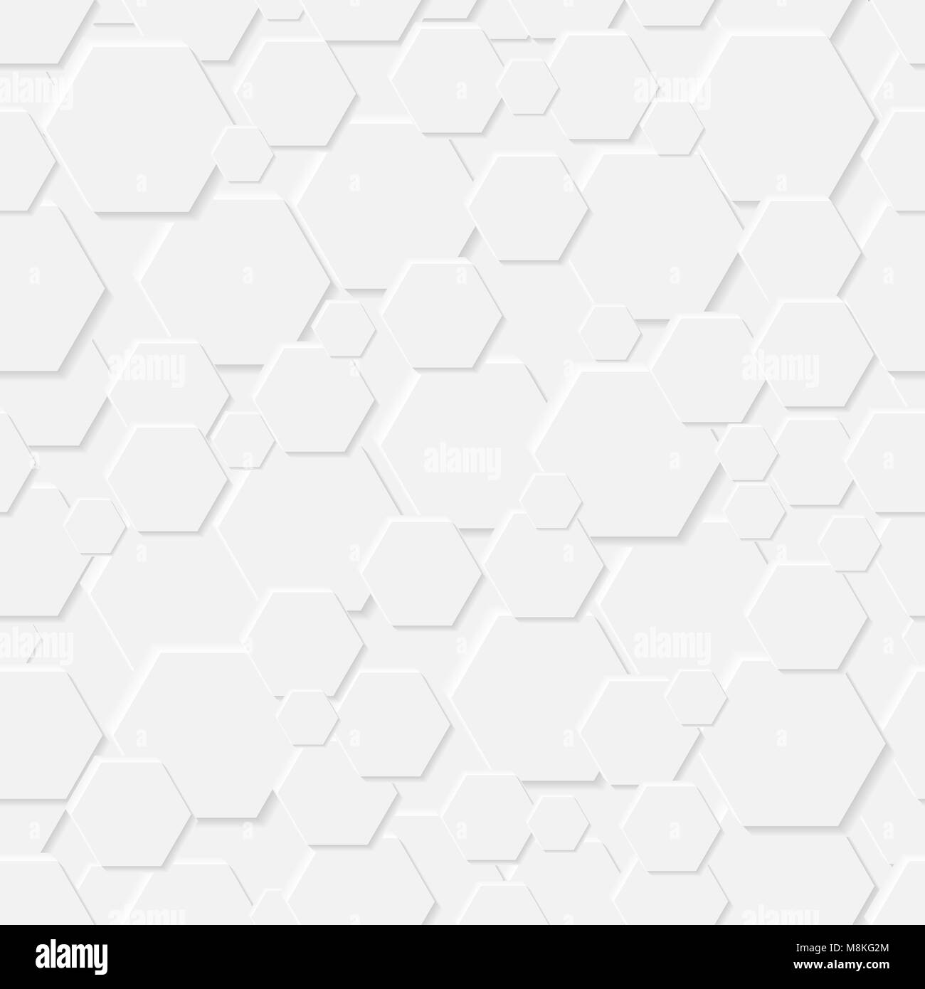 Seamless texture di esagoni bianchi di diverse dimensioni Illustrazione Vettoriale