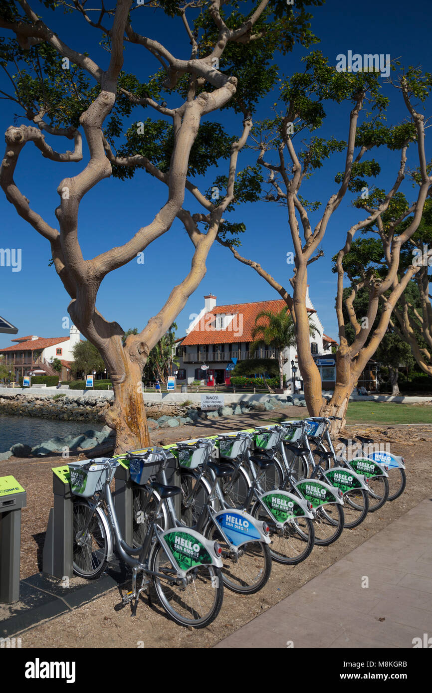 Decobike San Diego Stazione 31, il Seaport Village, California, Stati Uniti d'America Foto Stock