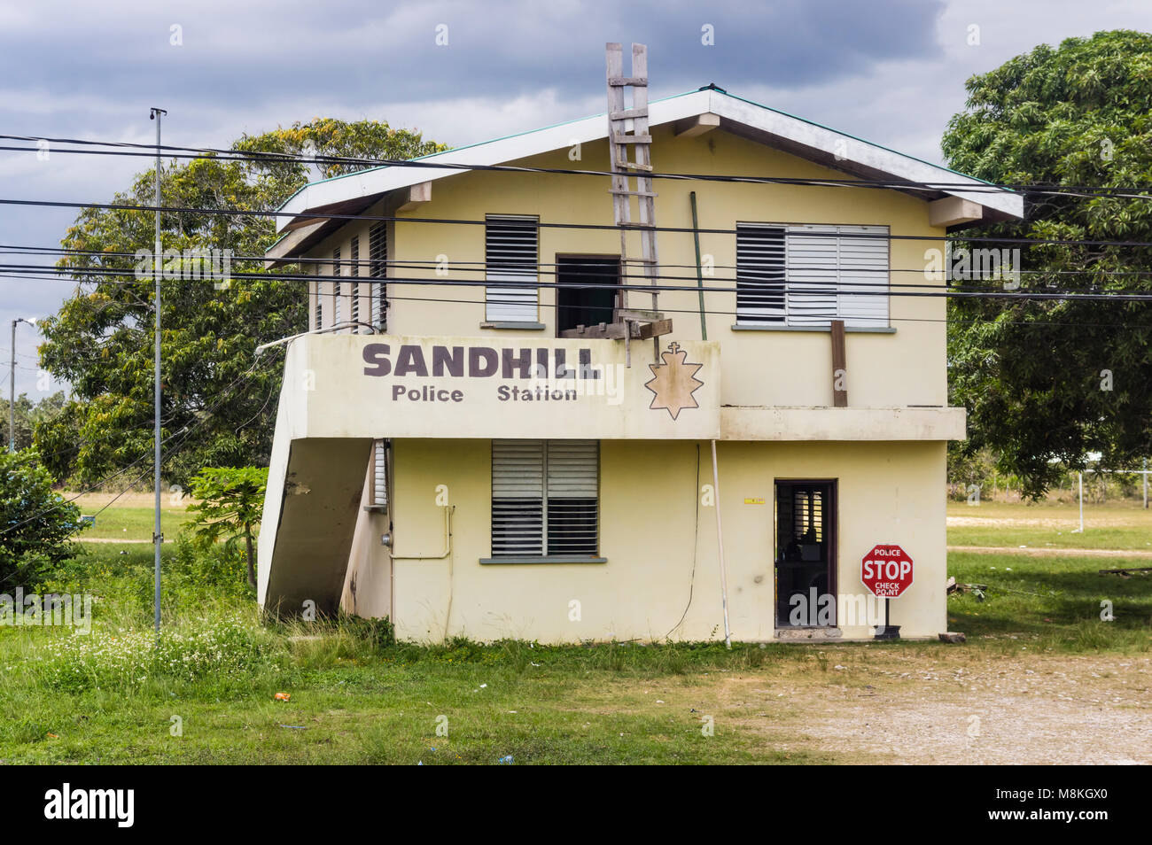 Sandhill stazione di polizia in Sandhill, Belize America Centrale Foto Stock