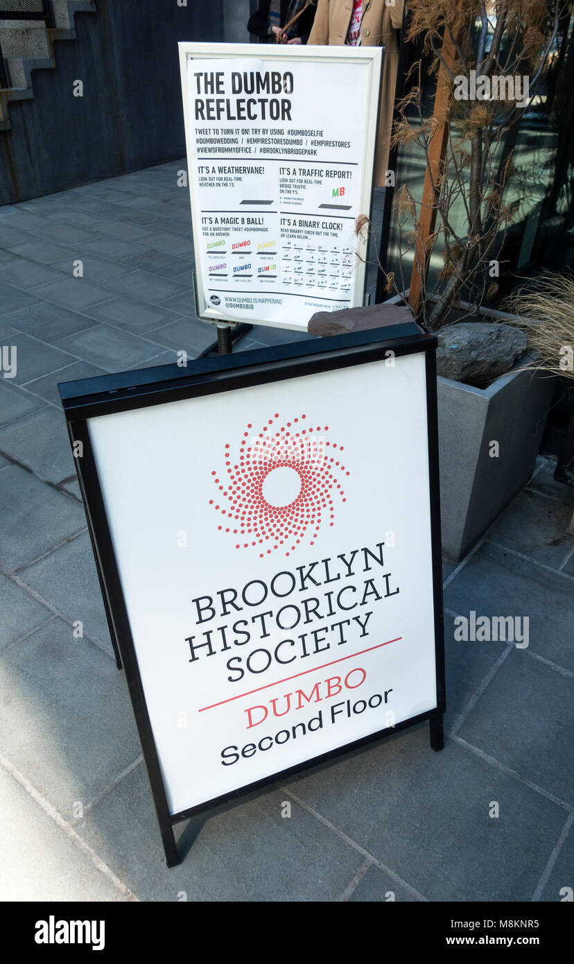 Brooklyn Società storica strada segno in Dumbo Foto Stock