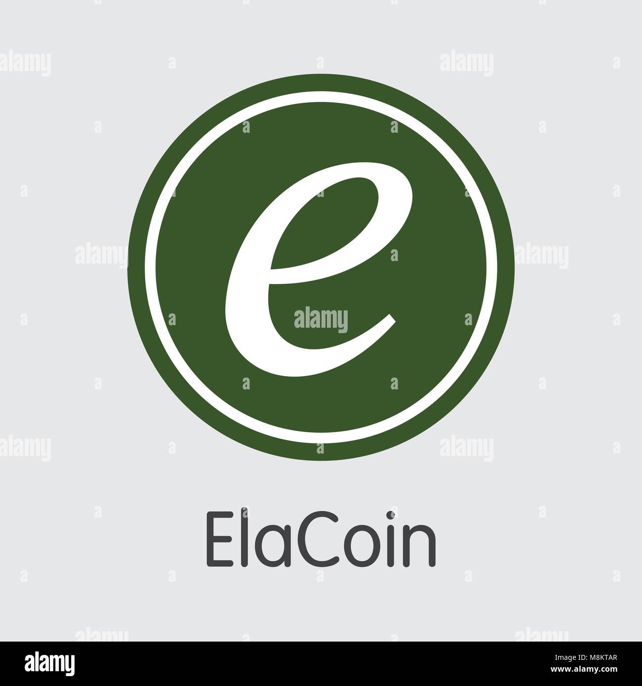 Elacoin moneta crittografica. Vettore moneta ELC pittogramma. Illustrazione Vettoriale