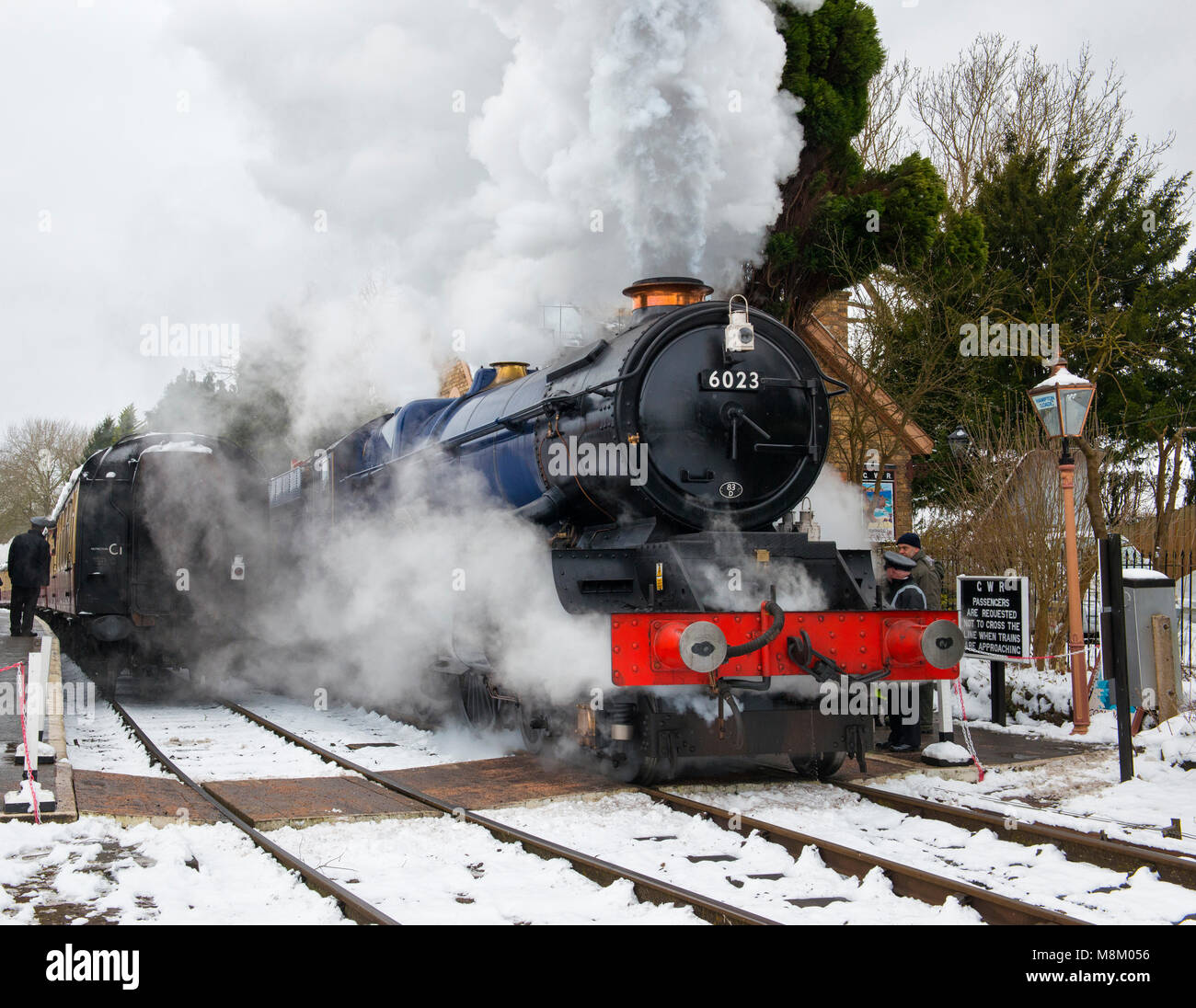 Hampton Loade, UK. Il 18 marzo 2018. Il re Edoardo II locomotiva a vapore tirando fuori di Hampton Loade stazione sul Severn Valley Railway come parte della molla di Gala di vapore. © Giovanni Hayward/Alamy Live News Foto Stock