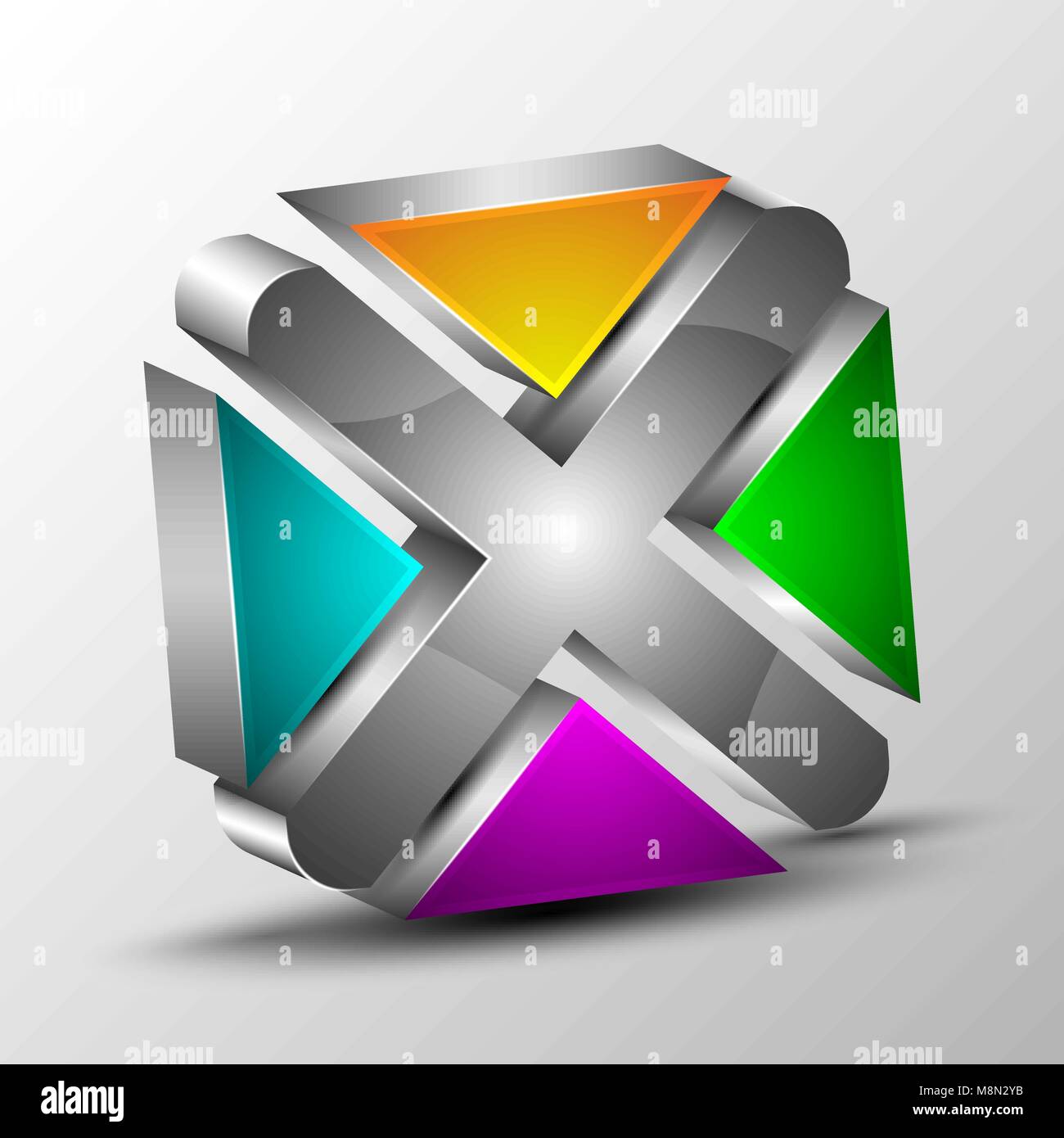 Logo 3d con sezione colorata Illustrazione Vettoriale