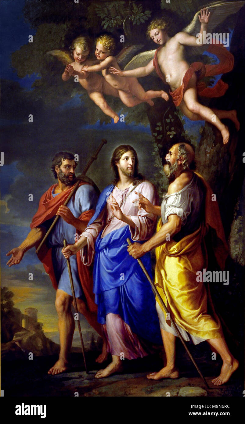 I pellegrini di Emmaus del XVII secolo da Jacques STELLA, 1596 - 1657, francia, francese, Foto Stock