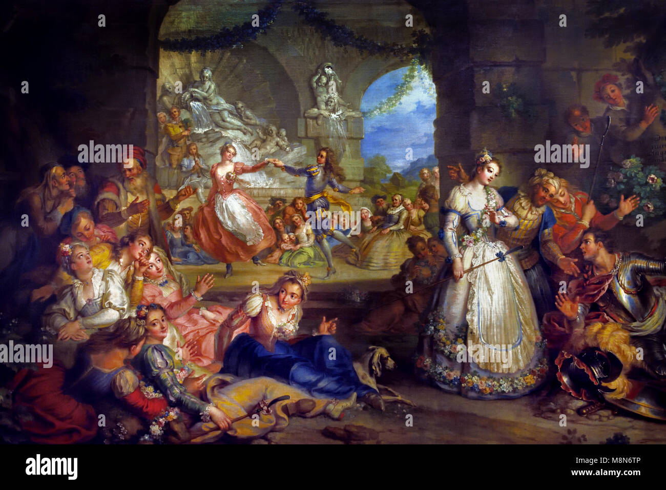 Roland apprende da pastori la perfidia di Angélique Charles 1733 Antoine COYPEL, 1694 - 1752, francia, francese ( Knight Roland (morto nel 778) era un Frankish leader militare a Carlo Magno di servizio, e il soggetto del poema epico la canzone di Roland. (Re, Carlo il Grande ,Charles I, ) Foto Stock