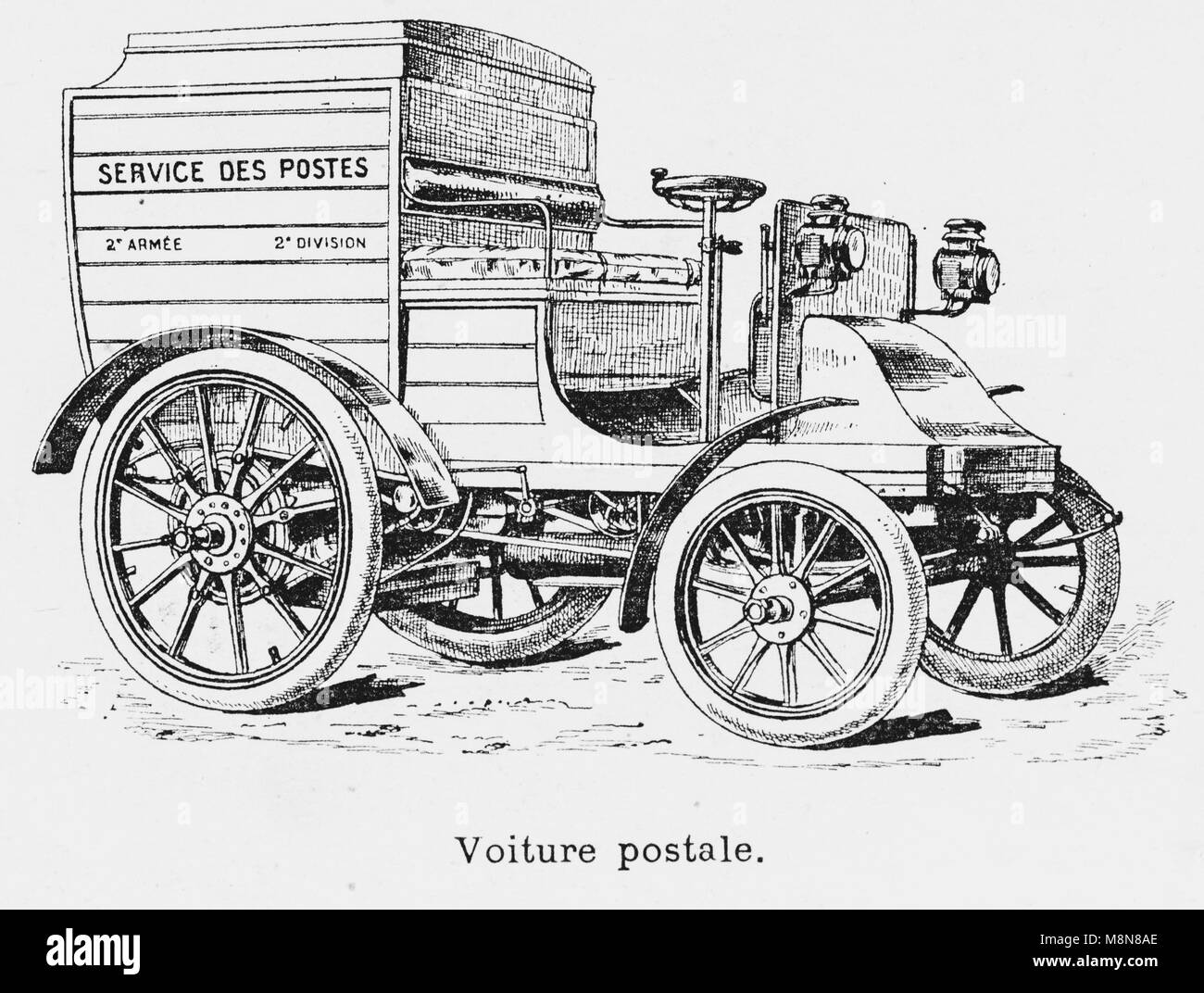 I veicoli militari durante il 1900 francese esercizio militare, veicolo postale, immagine dal settimanale francese quotidiano l'illustrazione, 22d Settembre 1900 Foto Stock