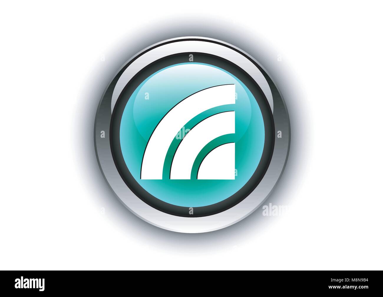 Il design del vettore di bottone metallico di vetro senza fili di tessitura Illustrazione Vettoriale