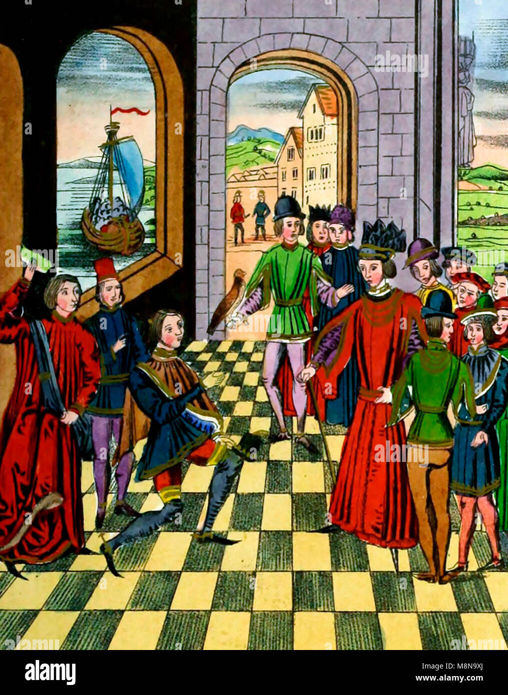 Robert the Bruce invia una sfida a King Edward III Foto Stock