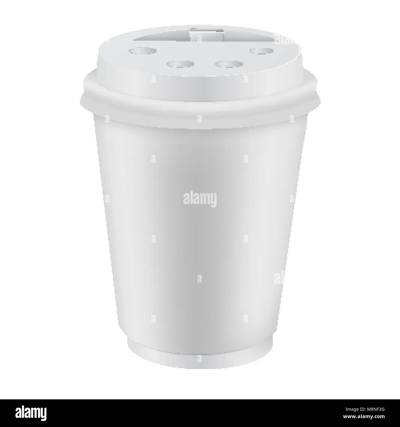 Vuoto bianco realistico tazza da caffè mockup Illustrazione Vettoriale