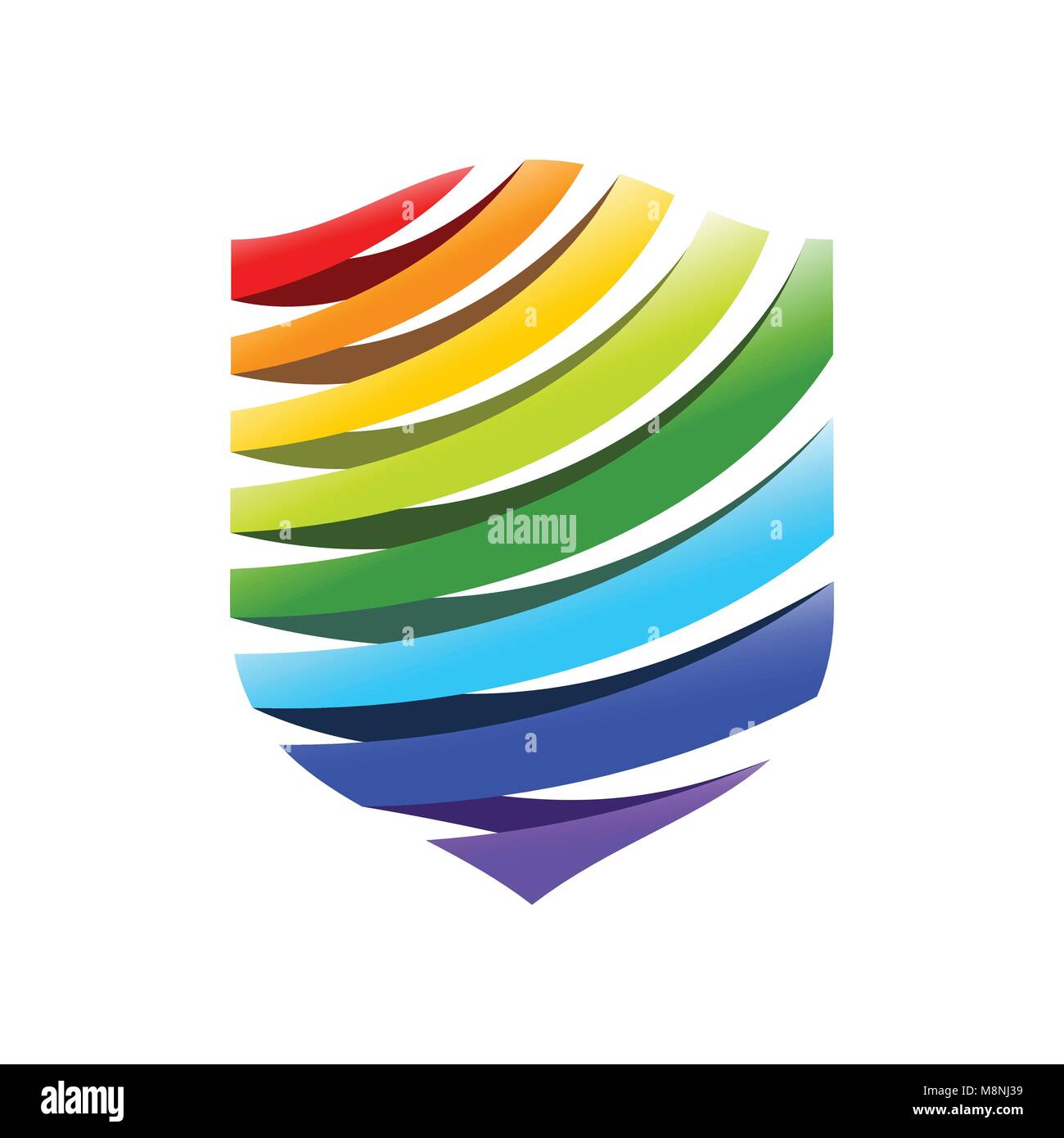 Rainbow Fontana scudo moderno simbolo Vettore Graphic Logo Design Illustrazione Vettoriale