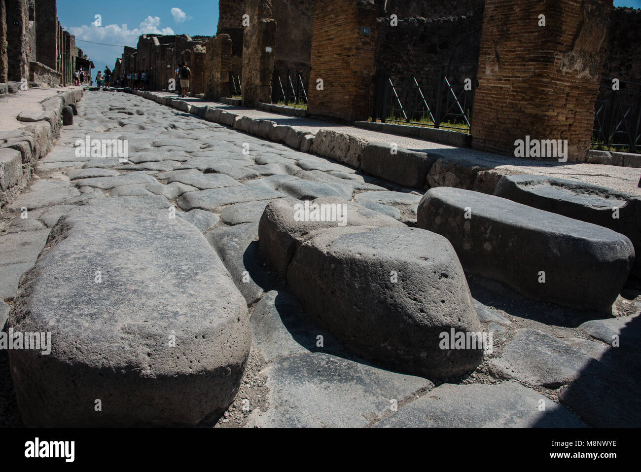 Antike Strasse in Pompei Foto Stock
