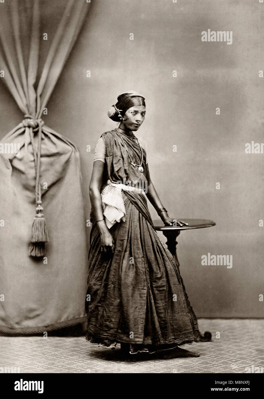 C.1870's Sud Est Asiatico - immagine di un indiano donna Indù - probabilmente in Singapore Foto Stock