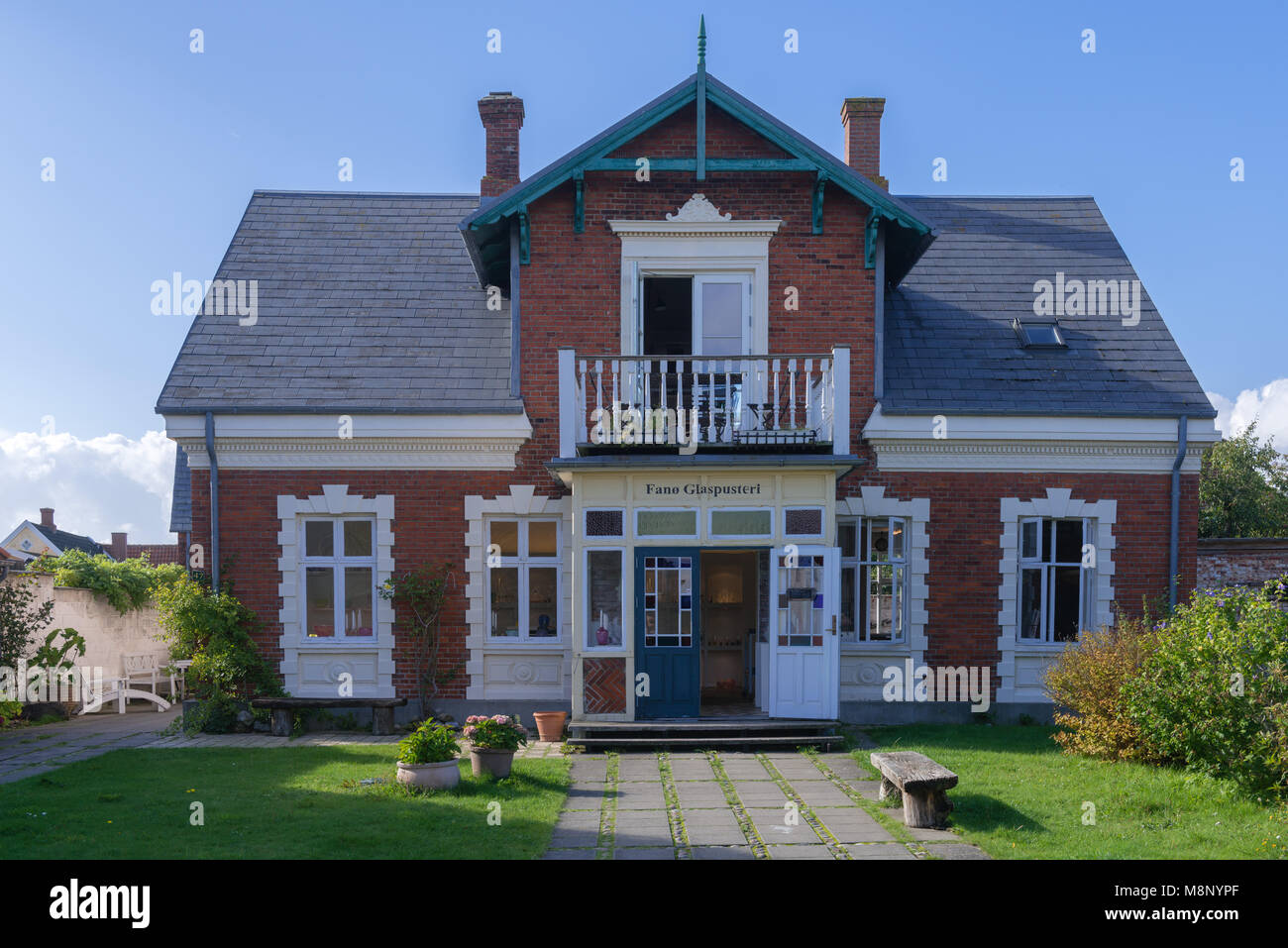 Tipica casa danese in Nordby, isola di Fanoe, nello Jutland, Danimarca Foto Stock