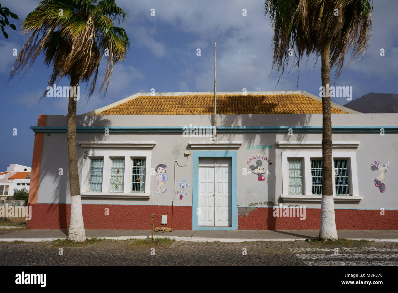 Kindergarten, Tarrafal, isola di Santiago, Capo Verde Foto Stock