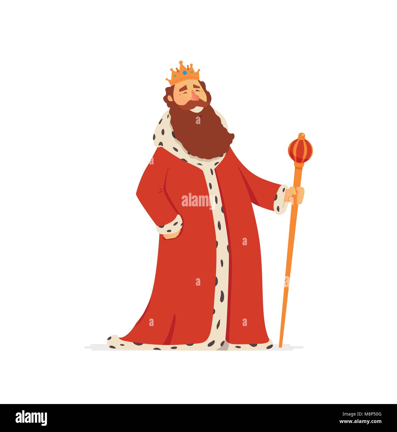 King - moderno vettore cartoon persone illustrazione dei caratteri Illustrazione Vettoriale