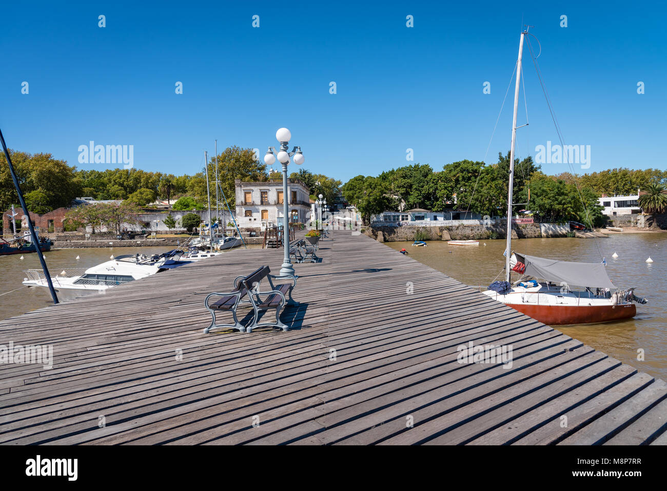 Pier in Colonia, Uruguay Foto Stock