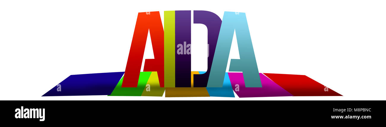 AIDA - Attenzione interesse desiderio azione Foto Stock