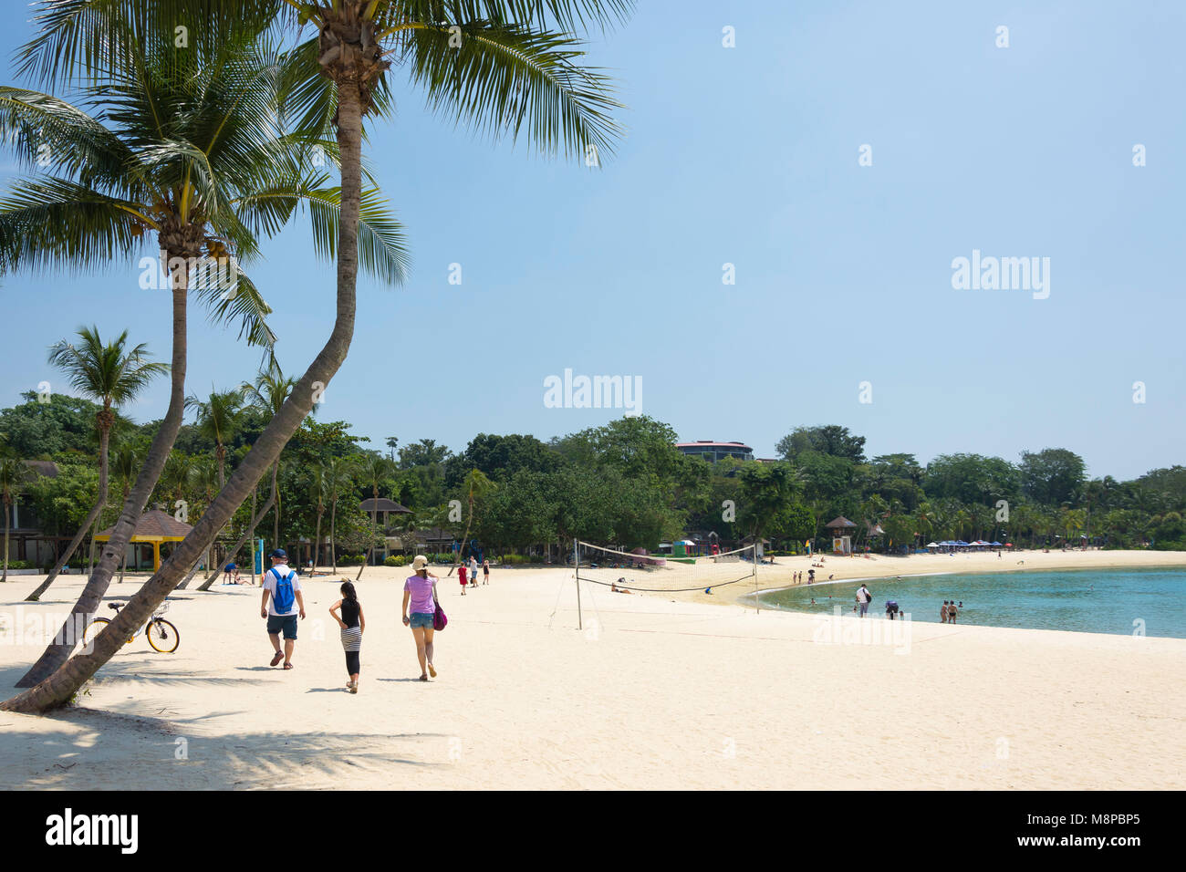 Palawan Beach, l'Isola di Sentosa, Regione centrale, Singapore Island (Pulau Ujong), Singapore Foto Stock