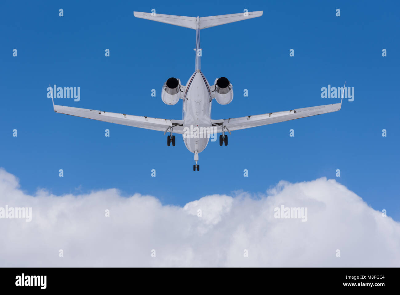 Jet su approccio all'ASE Foto Stock