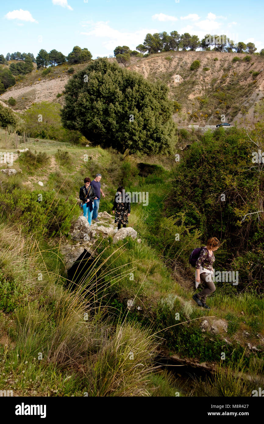 Da Fuente Grande a Alfacar a tredici chilometri prima del canale costruito nel XI secolo porta acqua nella città di Granada a Alb di alimentazione Foto Stock