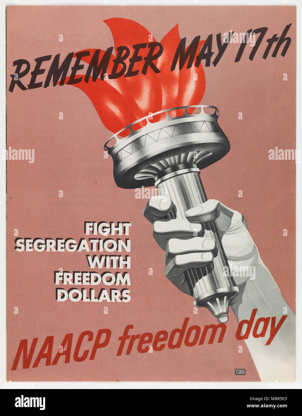Ricordati di Maggio 17th, combattere la segregazione con libertà di dollari, 1955 Foto Stock