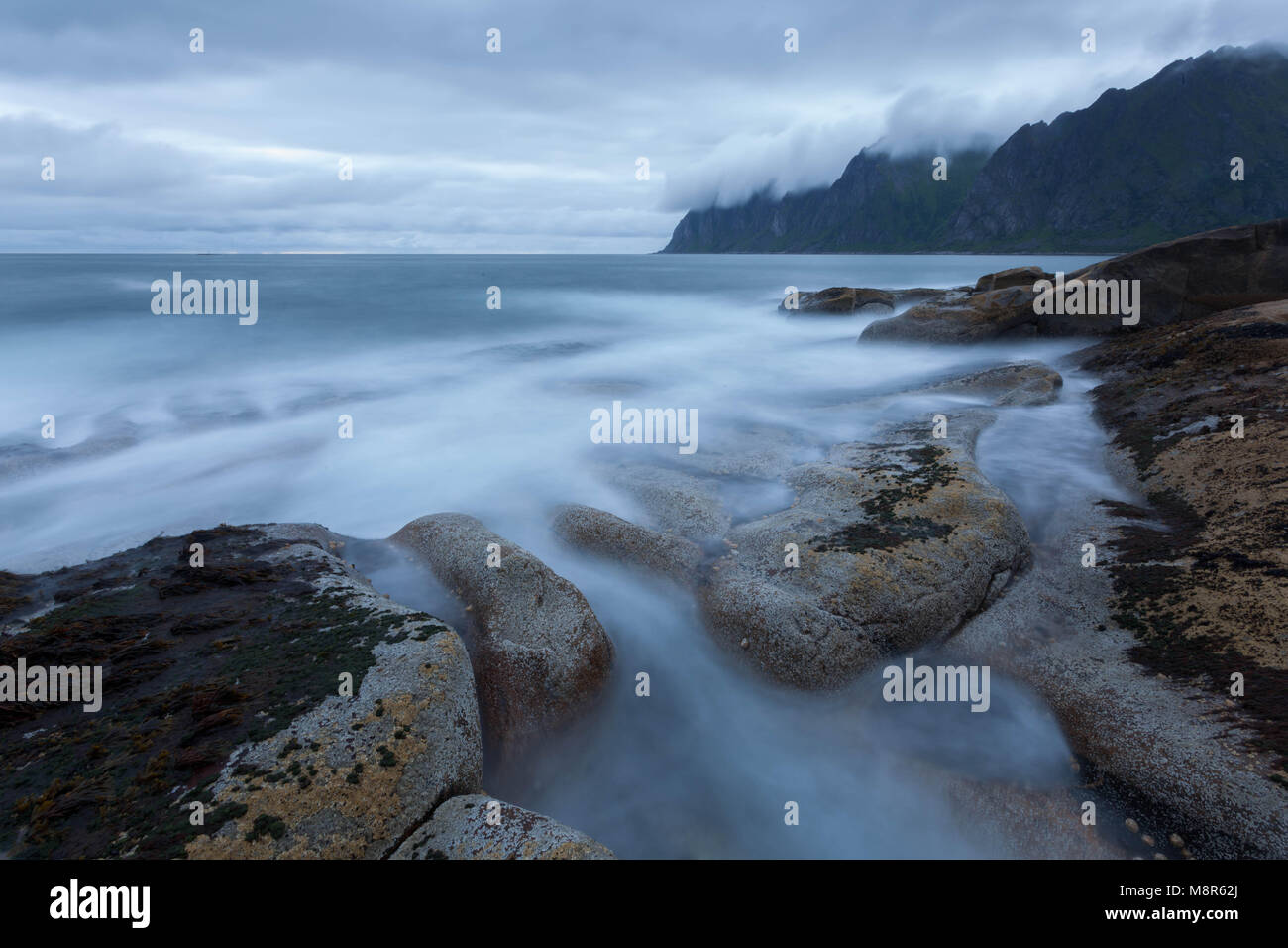 Scena da Tungeneset, Senja, Norvegia Foto Stock