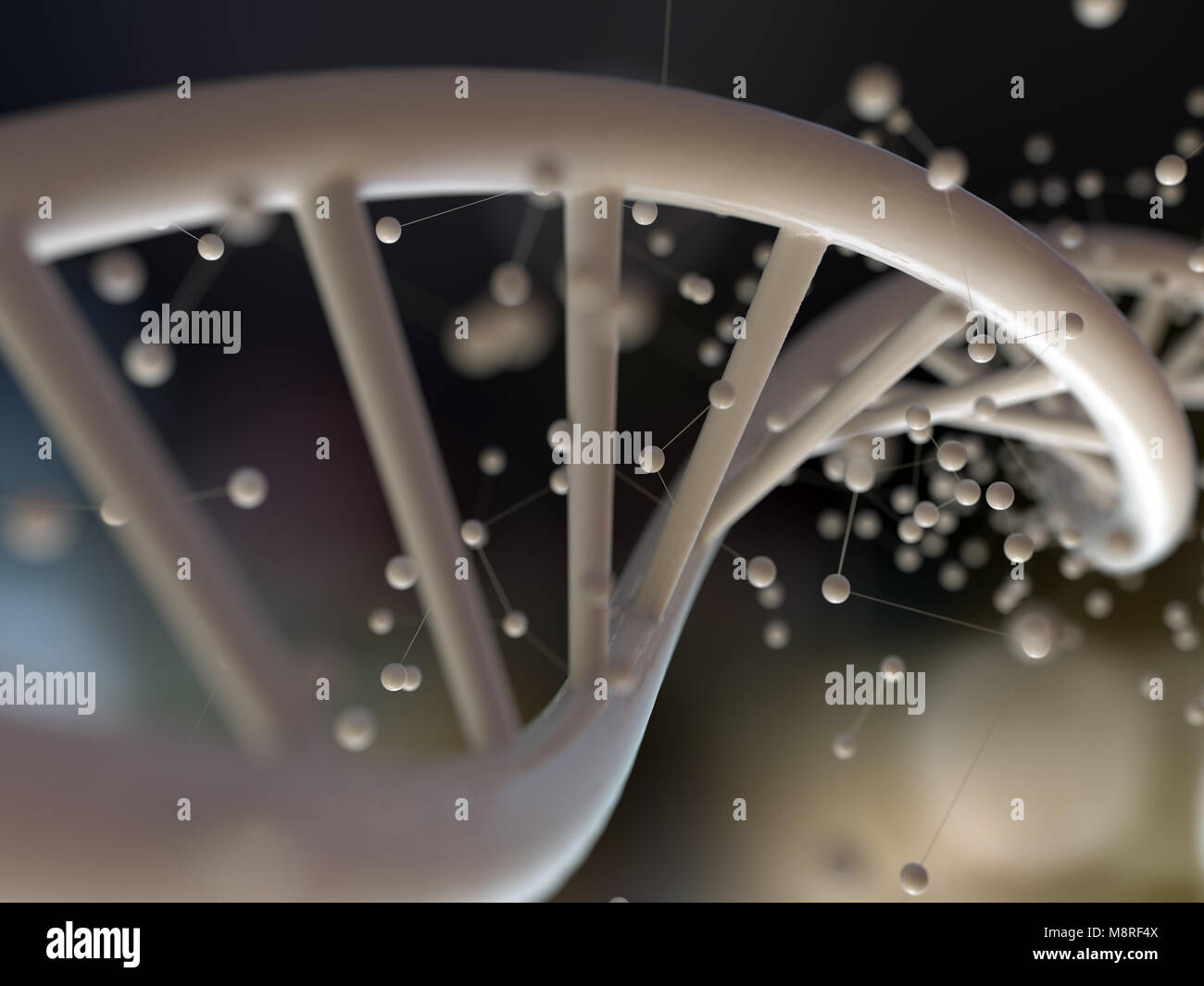 Elica di DNA e di struttura molecolare - 3D Rendering Foto Stock
