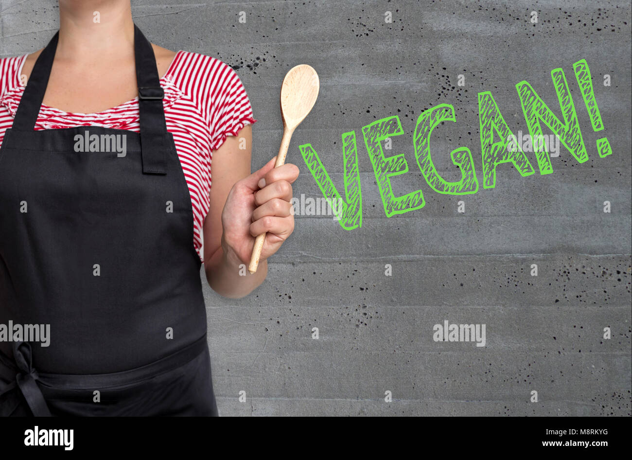 Vegan concetto è illustrato da cuocere. Foto Stock