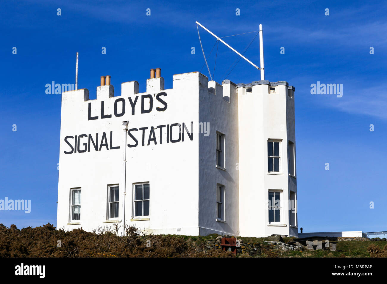 Lloyd del segnale della stazione sulla penisola di Lizard, Cornwall, South West England, Regno Unito Foto Stock