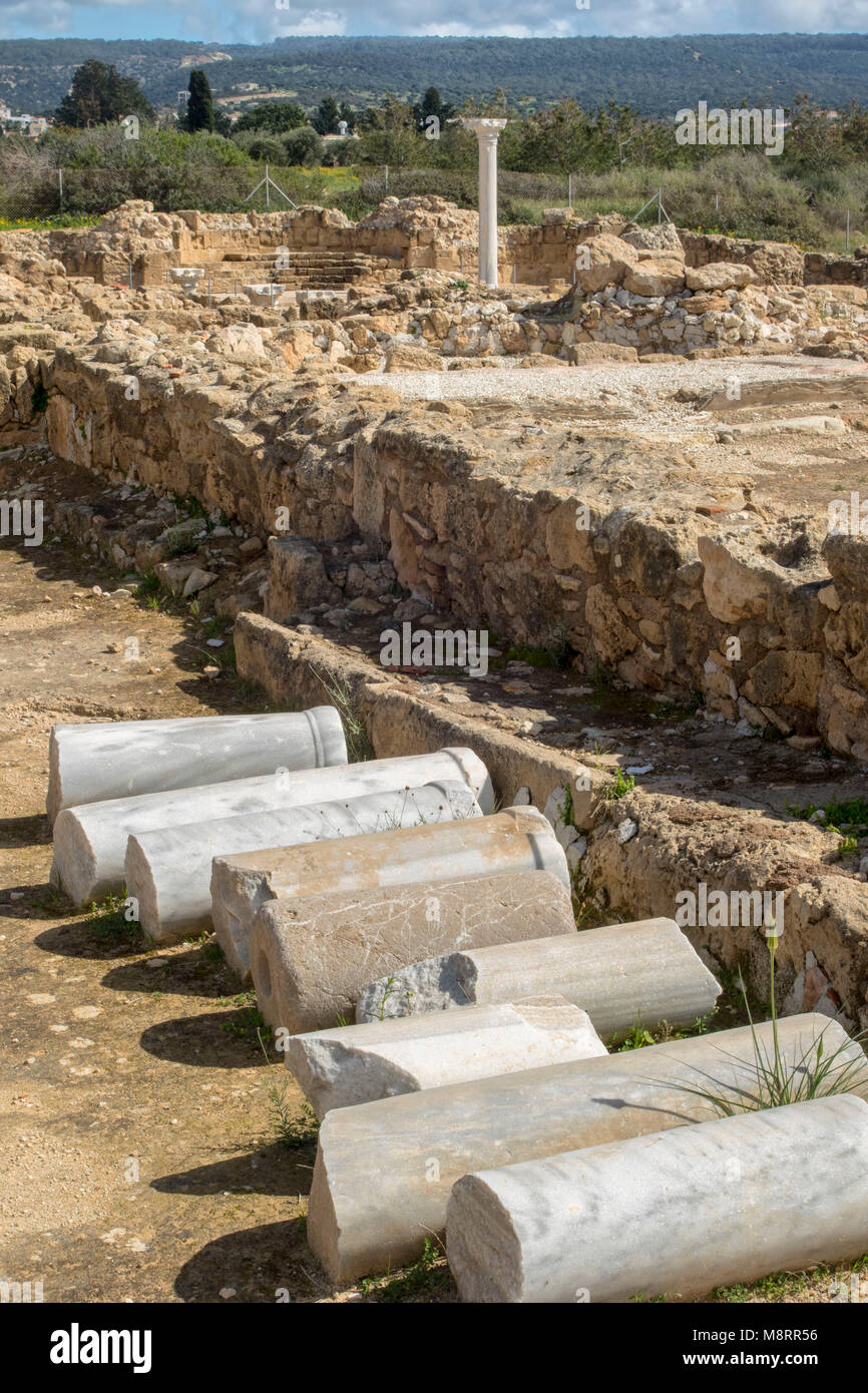Sito Archeoligical a Agios Georgious, distretto di Paphos, Cipro, Mediterranea Foto Stock