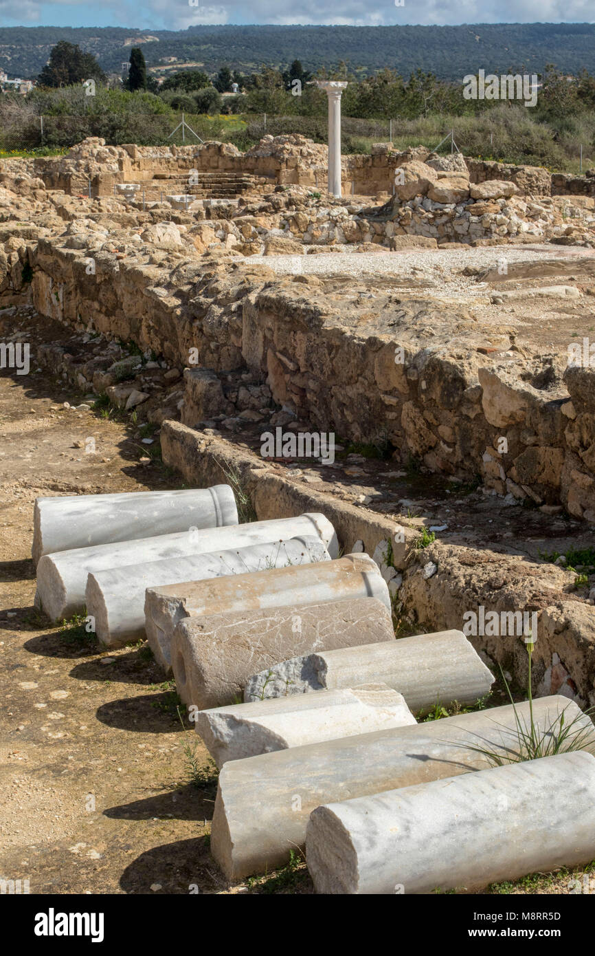 Sito Archeoligical a Agios Georgious, distretto di Paphos, Cipro, Mediterranea Foto Stock