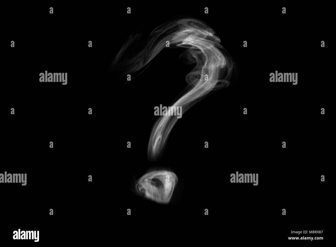 Il vapore in una forma di un punto interrogativo Foto Stock