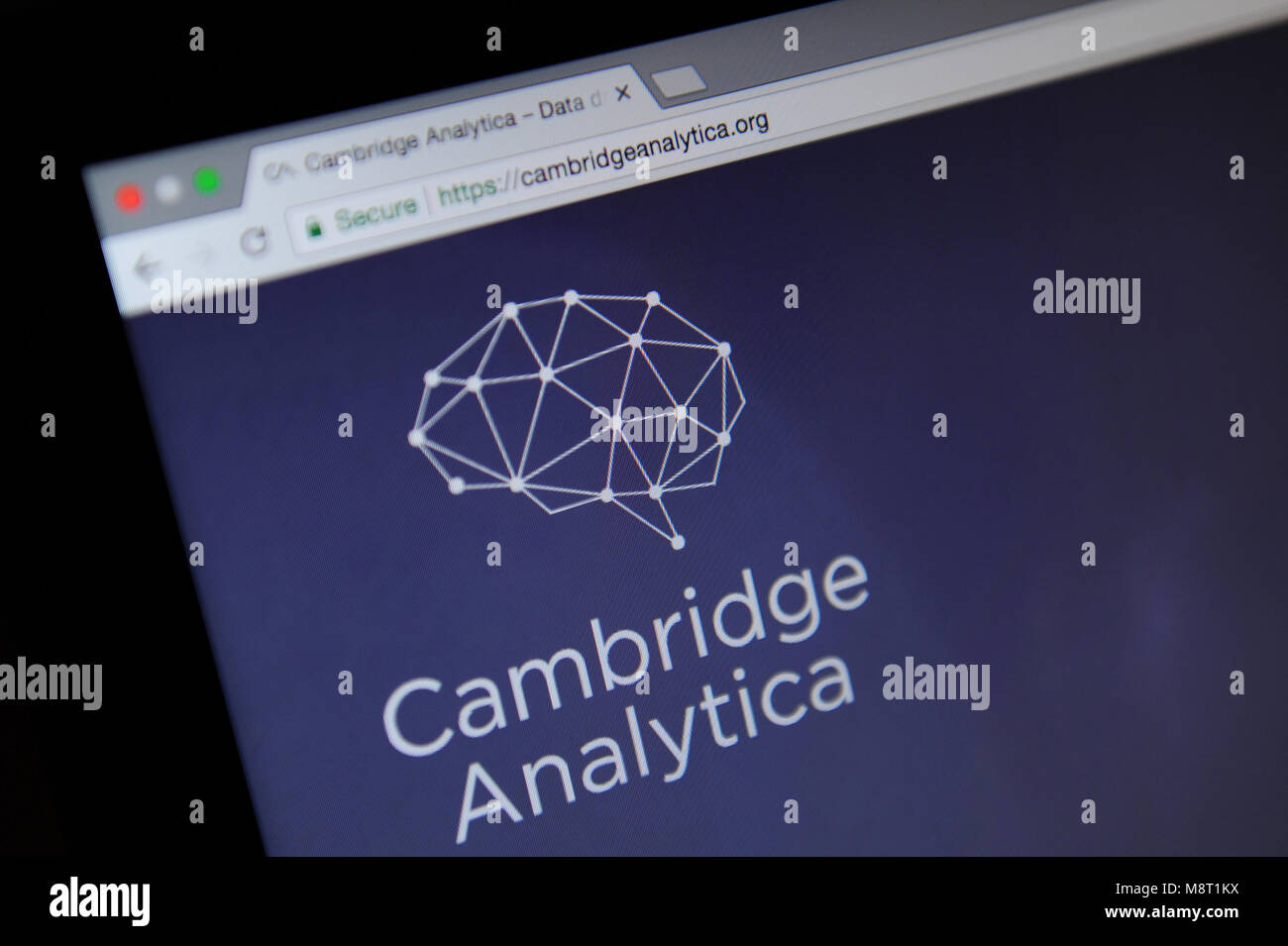 Il Cambridge Analytica website Foto Stock